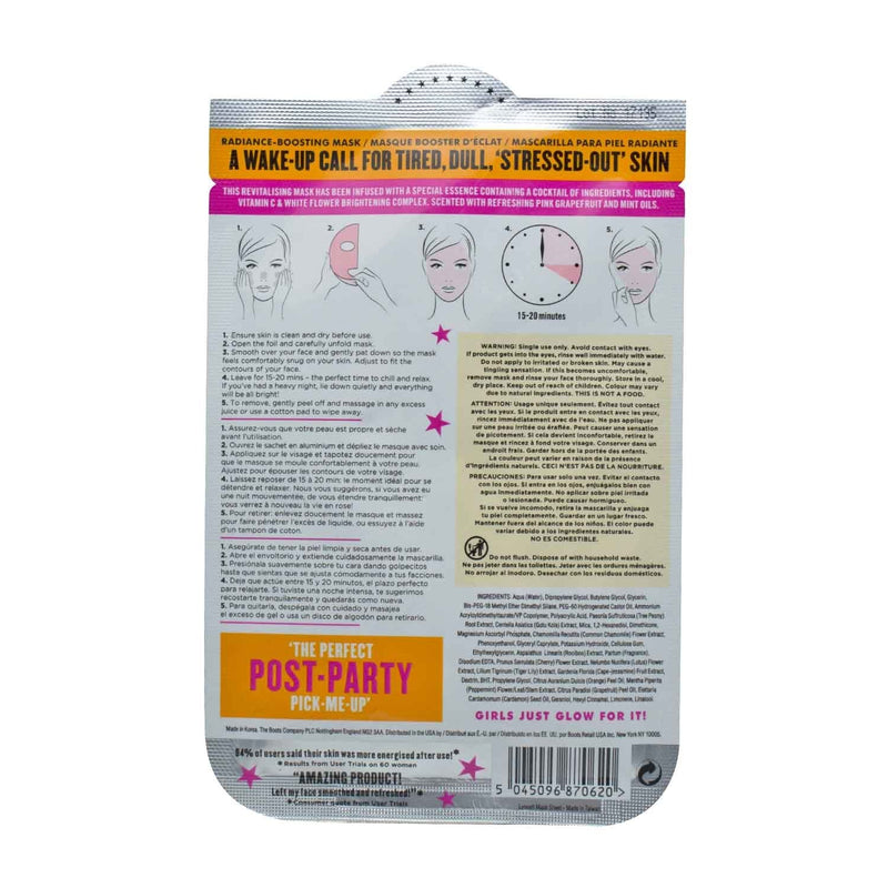 [Australia] - Soap & Glory Bright + Beautiful Radiance - Boosting Mask Vitamin C 29.0g Radiance Boosting Sheet Mask 29 g (Pack of 1) 