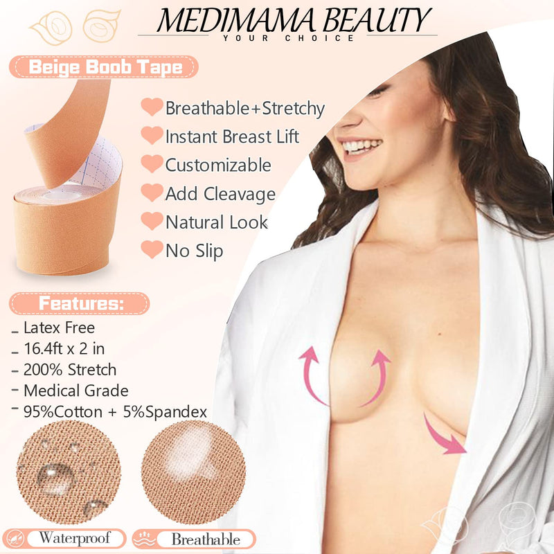 [Australia] - Medimama Boob Tape Breast Lift Tape Adhesive Bra Nipple Covers for Women,Big Bust Friendly Push Up Strong Support 