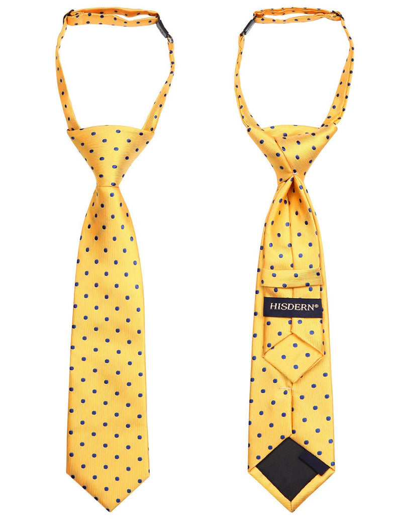 [Australia] - Enlision 3pcs Boys Pre-Tied Neckties & Pocket Square Set Neck Strap Tie for Kids 13 inch (Ages 4-8) T3e003 