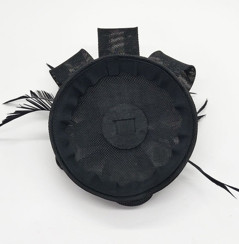 [Australia] - Biruil Women's Fascinator Hat Imitation Sinamay Feather Tea Party Pillbox Flower Derby A Black 