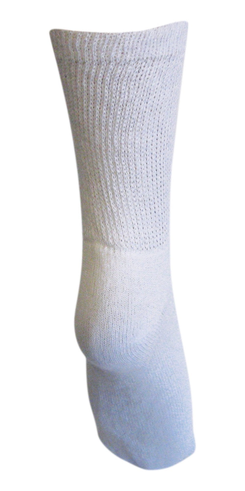[Australia] - Diabetic Mens Crew Socks (3 Pack) 10-13, White, Made in The USA 