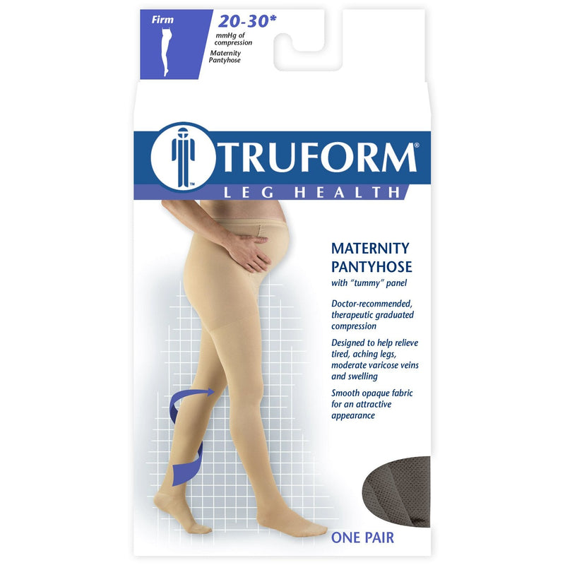 [Australia] - Truform 20-30 mmHg Maternity Compression Pantyhose, Tummy Support for Pregnant Belly, Black, Medium Medium (Pack of 1) 