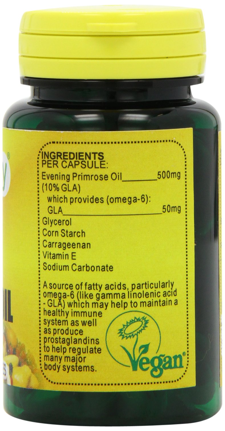 [Australia] - Veganicity 500mg Vegan Evening Primrose Oil Women's Health Supplement - Capsules, 90 Count (Pack of 1) 