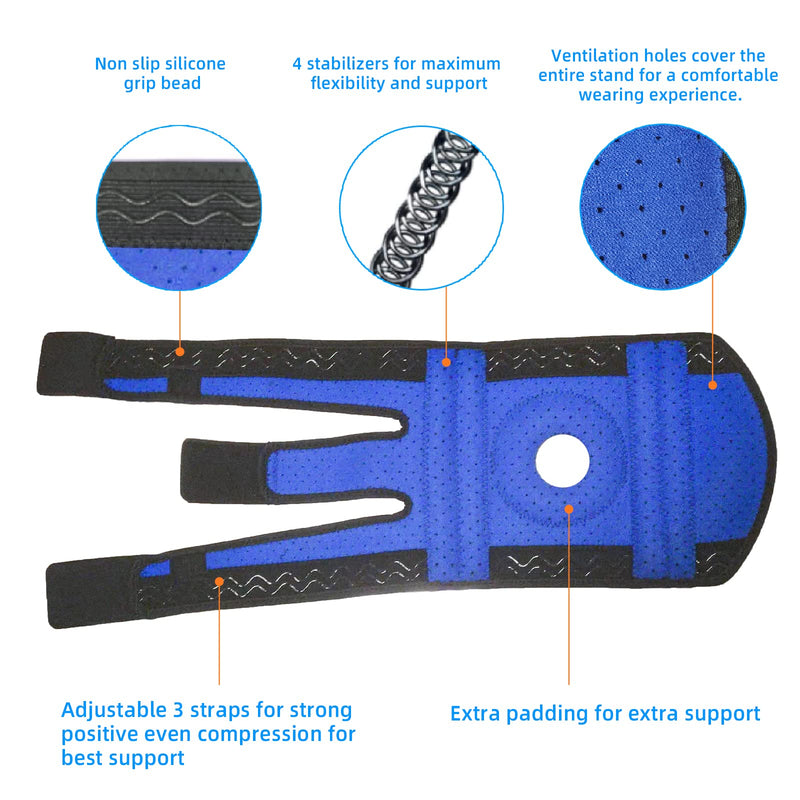 [Australia] - Solmyr Knee Brace Support with Side Stabilizers for Men and Women, Adjustable Knee Support for Knee Pain, Arthritis Pain, Tendonitis Pain, Meniscus Injuries, Injury Recovery 