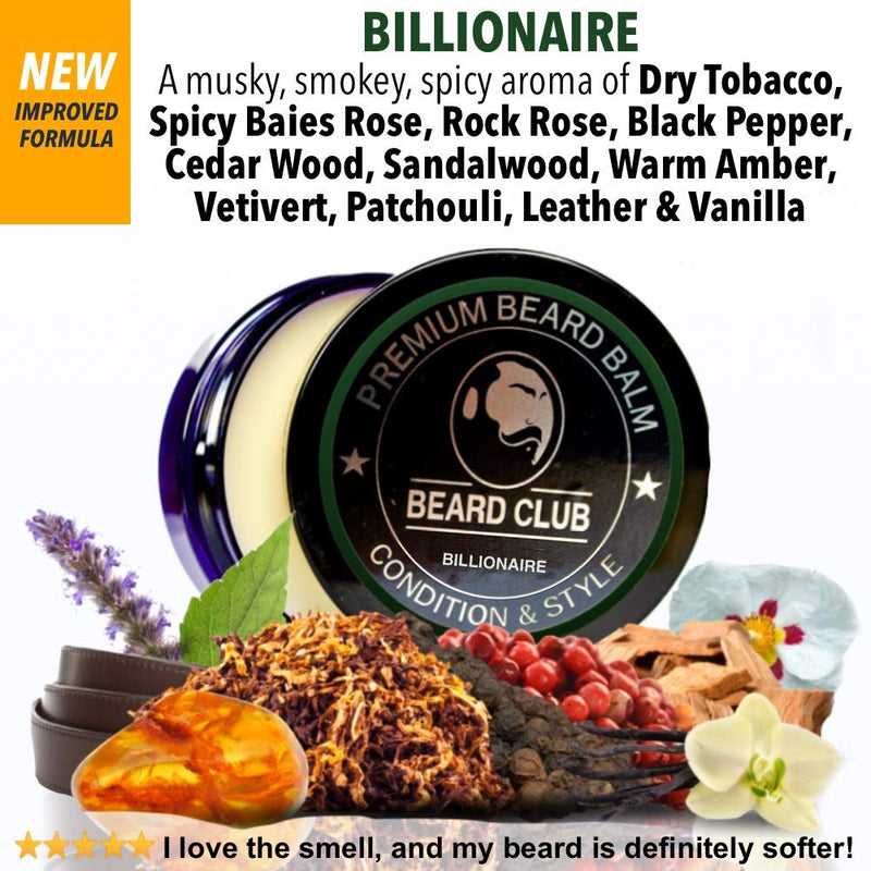 [Australia] - Premium Beard Balm | Billionaire | The Best Beard Conditioner & Softener to Shape & Style your Beard, While Stopping Beard Itch & Flakes | Natural & Organic | Great for Hair Care & Growth Vanilla 