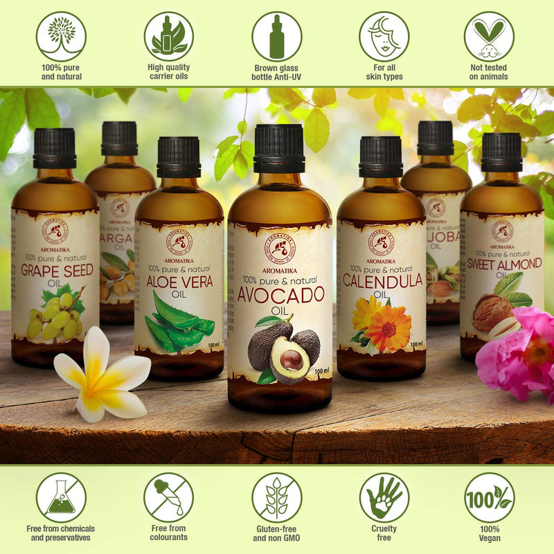[Australia] - Avocado Oil 100ml - 100% Pure - Cold Pressed - Best Natural Moisturizer for Skin - Nails - Lips - Hair - Face - Body - Scalp - uses as Pure Agent - Great for Spa - Aromatherapy - Bath - Massage 