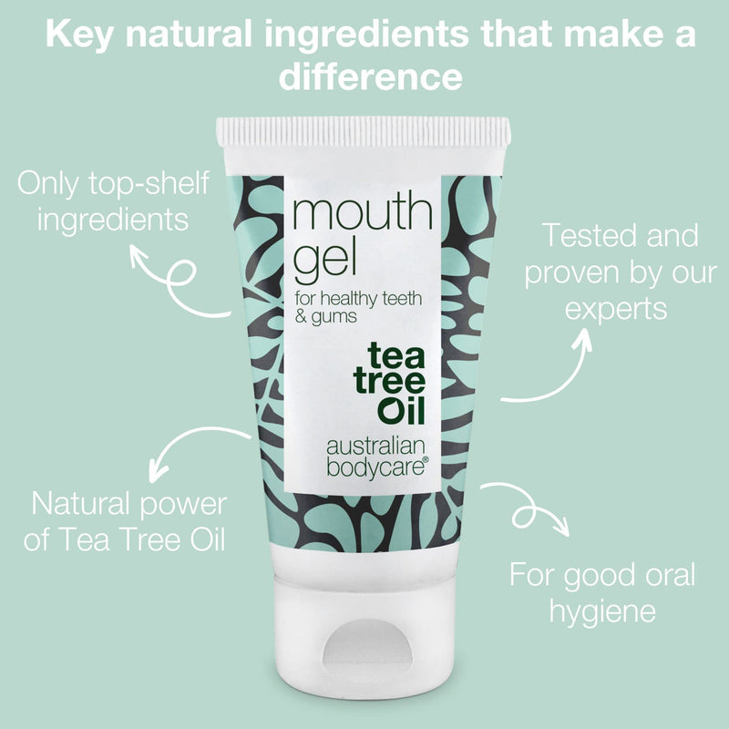 [Australia] - Mouth Gel for Healthy Teeth, Gums and Tongue - 50ml | Oral Gel with Natural Tea Tree Oil Against Bacteria | Irritated and Tender Gums Relief | 100% Vegan 50 ml (Pack of 1) 