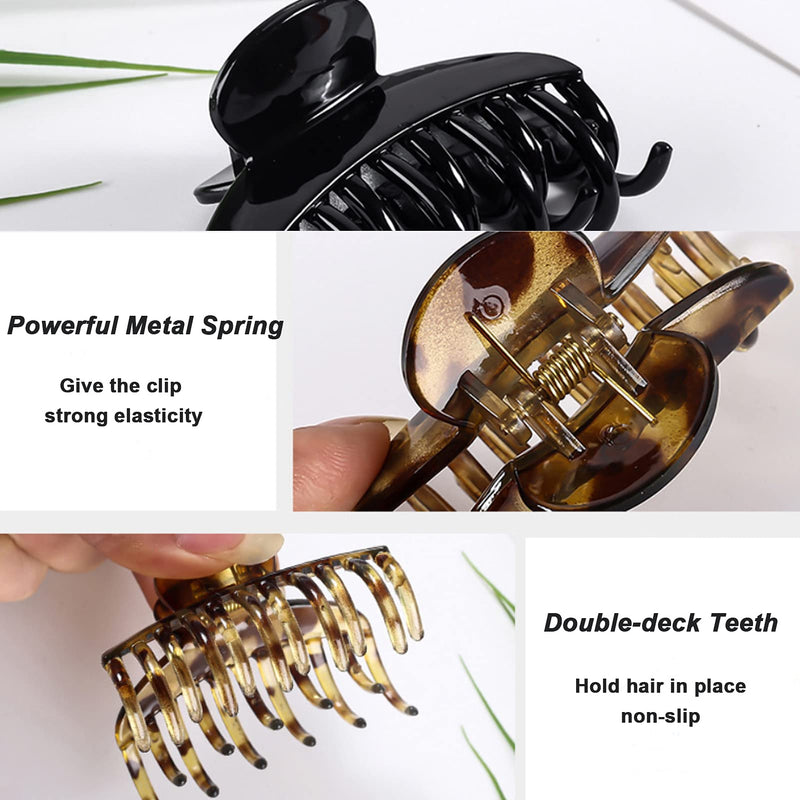 [Australia] - Medium Hair Claw Clips for Women - 3 Pack 2.7″ Small Hair Grips Hair Catch Jaw Barrette Plastic Nonslip Hair Clip for Girls Half Bun Hairpins for Thick/Thin Hair 11teeth-3pcs 