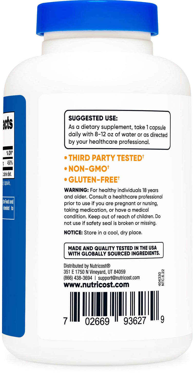 [Australia] - Nutricost Zinc Picolinate 50mg, 240 Vegetarian Capsules - Gluten Free and Non-GMO (240 Caps) 240 Count (Pack of 1) 