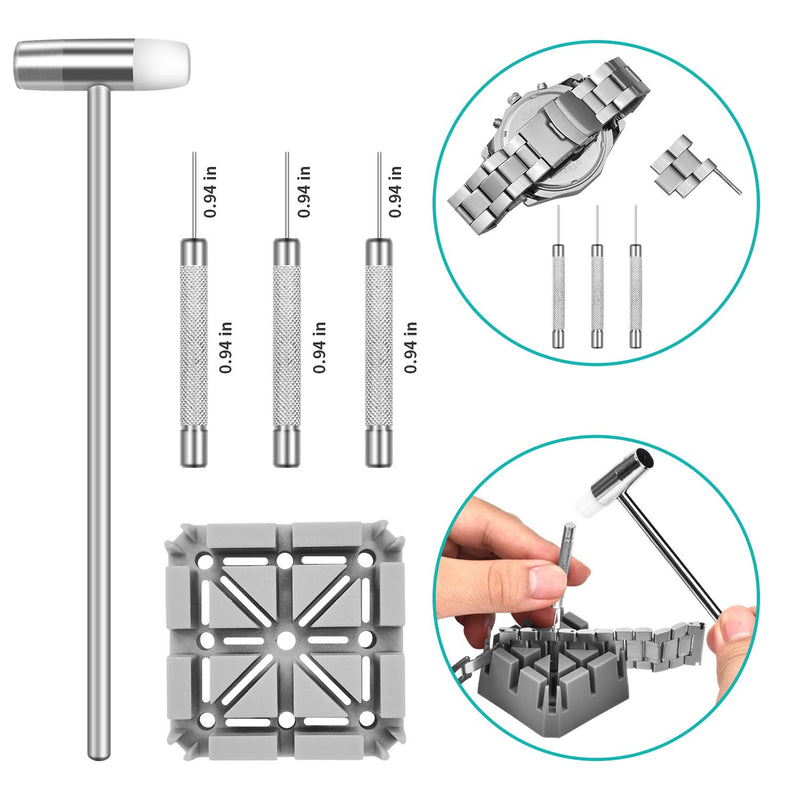 [Australia] - EasyTime Professional Watch Repair Kit, Watch Band Tool Link Pin Remover Set, Including Watch Back Case Opener, Spring Bar,Operation Manual, Suitable for Battery Replacement and Strap Adjustment 