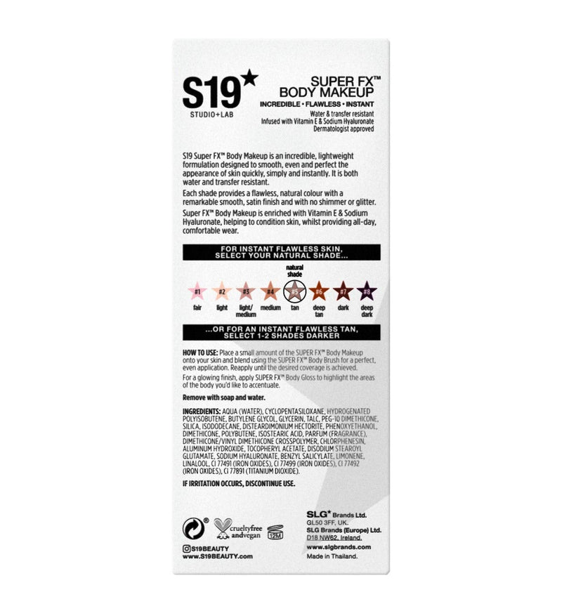 [Australia] - S19 SUPER FX Body Makeup, TAN - Smoothes & Evens Skin Tone & Texture, Hide Scars & Blemishes -100ml 