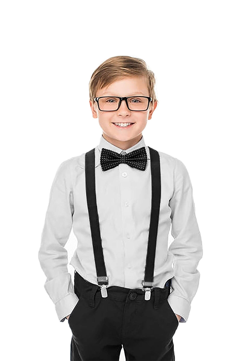 [Australia] - 1 Inch Durable Suspenders for 5M-10Y Kids Boys Girls 22 Inch/5 Months - 3 Years Black 