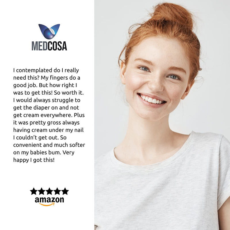 [Australia] - Medcosa Nappy Rash Cream Applicator - Premium Silicone - Skin-Safe - Soft, Flexible, Gentle - Suction Base Stand, Travel Size Single Pack 