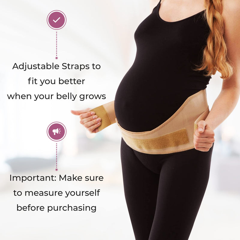 [Australia] - GABRIALLA Elastic Maternity Support Belt, Prevent Lower Back Pain and Stretch Marks, Lightweight Pregnancy Belly Band, Best Belly Band for Running and Exercising Moms, MS-96 B S Beige Small 