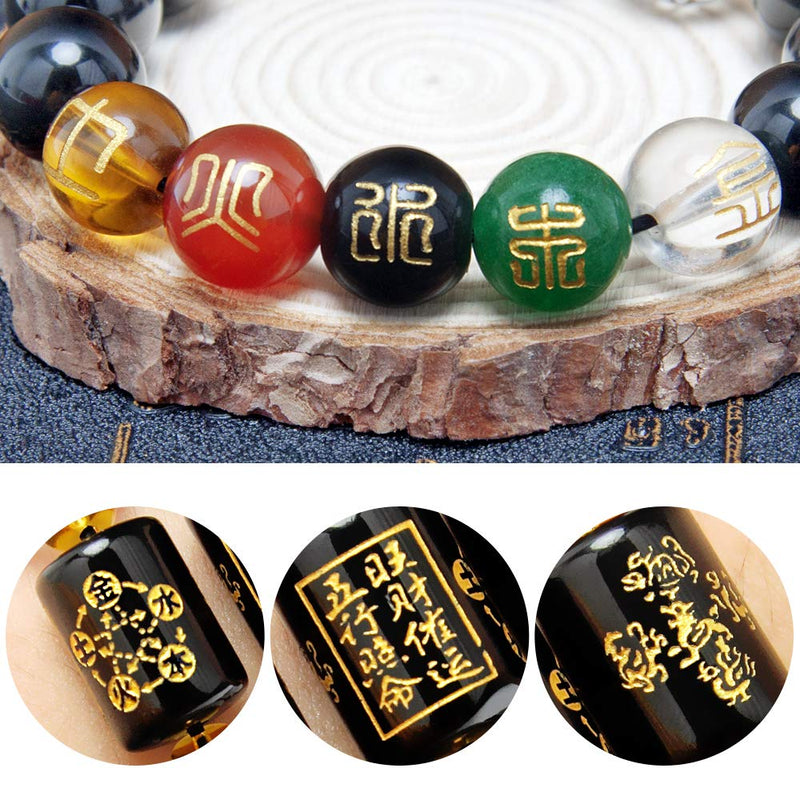 [Australia] - SMART DK Feng Shui Obsidian Five-Element Wealth Porsperity Bracelet, Attract Wealth and Good Luck, Deluxe Gift Box Included 10mm black 