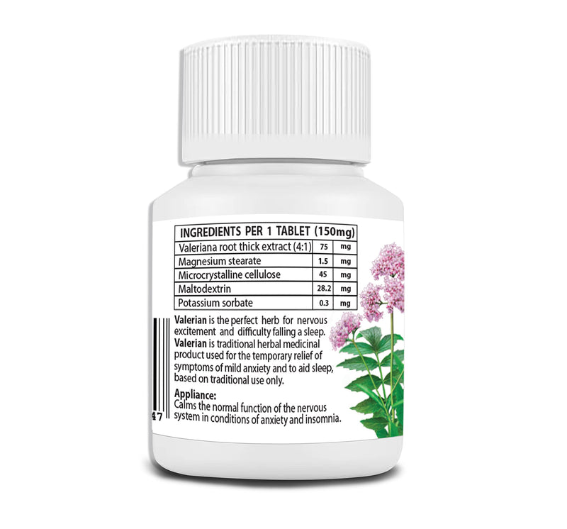 [Australia] - Food Supplement Valerian Root 75mg - 300 Tablets (9 Month Supply) Aids in Healthy Herbal Natural Sleep, Controlling Anxiety & Stress Management Depression V 300 