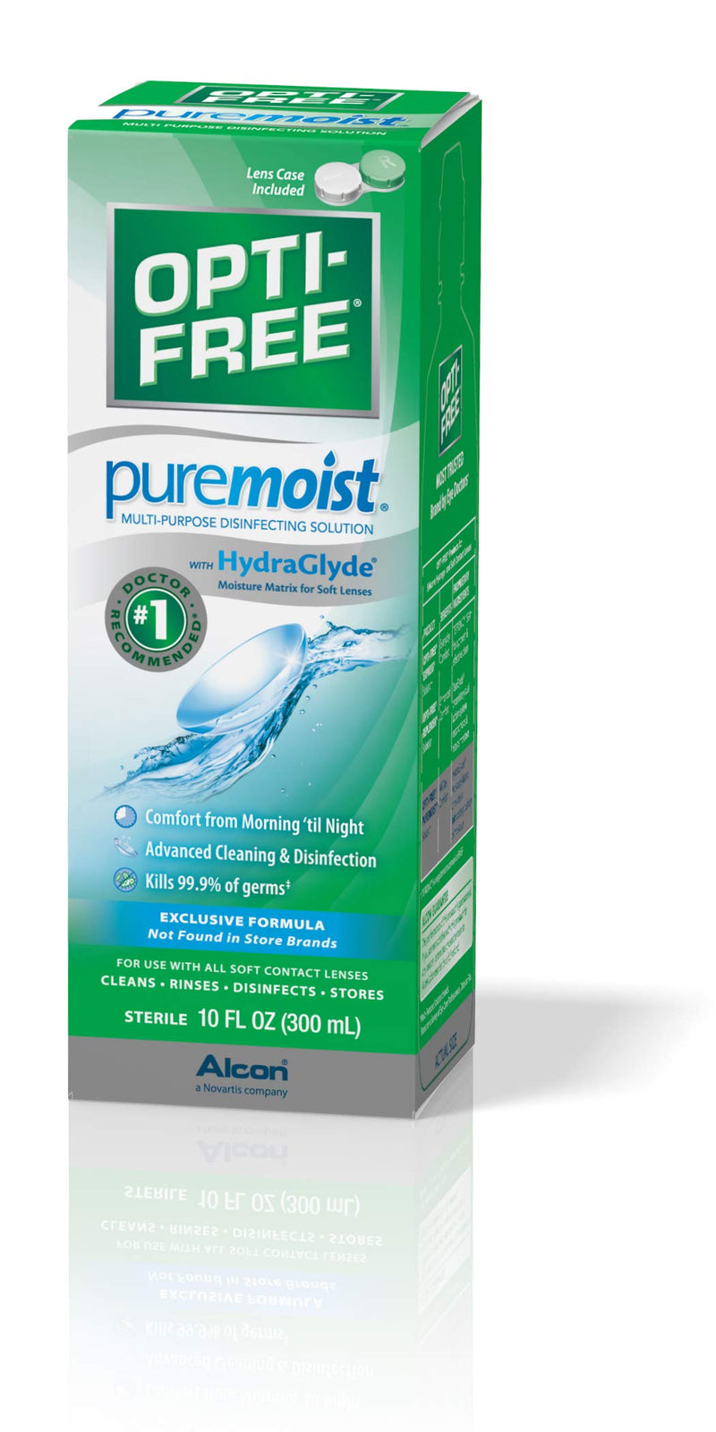 [Australia] - Opti-Free Puremoist Multi-Purpose Disinfecting Solution with Lens Case, 10-Ounces, 10 FL Oz (Pack of 1) 