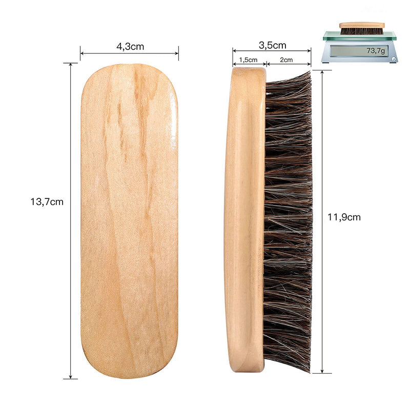 [Australia] - a amvontz Suede Shoe Brush Cleaning: Soft Buffing Bristle Swayed Small Complete Wooden Natural Large Refreshed Way Jacket Hair Horse Leather Shine Nubuck Sneakers Polish Horsehair 01-single Side+khaki 