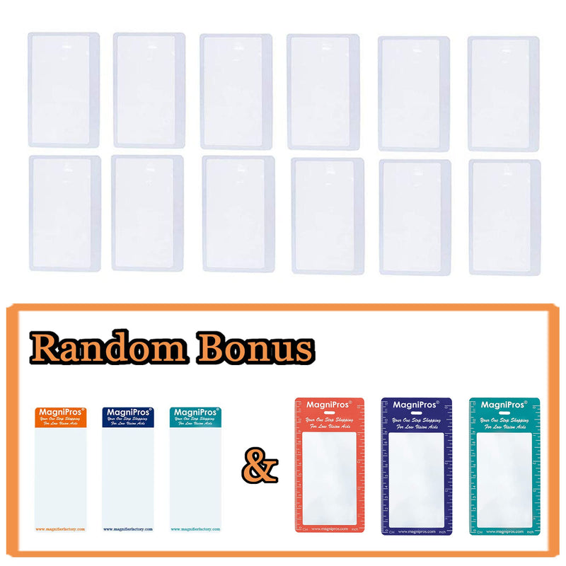 [Australia] - MAGDEPO 3X Credit Card Size Magnifier(12 Packs) with 3X Bookmark Magnifier Emergency Solar Fire Starter -Exact Size That Fits Easily in Your Wallet or Pocket 