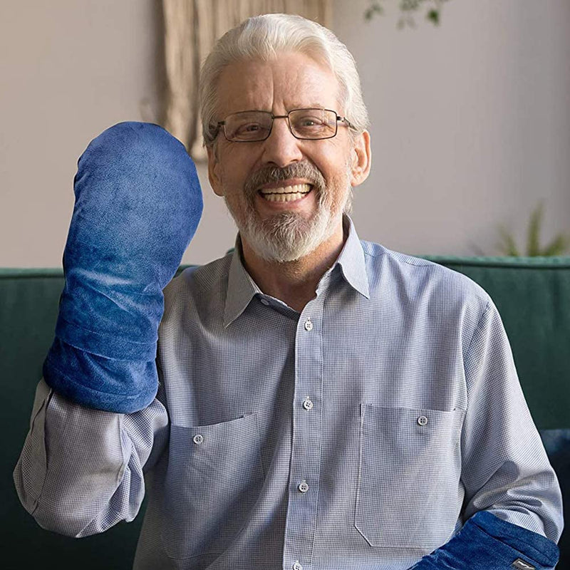 [Australia] - Bundle: Heat Therapy Arthritis Gloves (1 Pair, Blue) + Copper Lined Wrist Support (Single) 