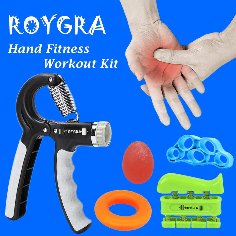 [Australia] - roygra Grip Strength Trainer, Forearm Workout, Hand & Finger Exerciser - 5 Pack 