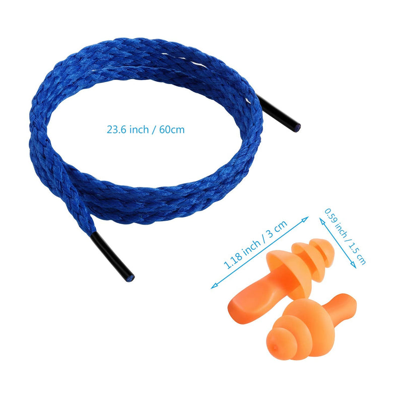 [Australia] - 100 Pairs Corded Ear Plugs Silicone Noise Reducing Blocking Cancelling Soft Reusable Rubber Hearing Protection Earplugs for Sleeping Swimming Snoring Sports Racing 100 