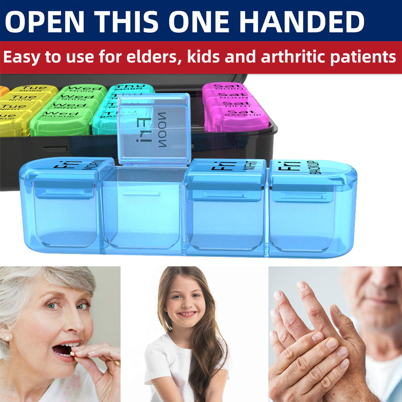 [Australia] - Doruimi Weekly Pill Box Organiser, Small Pill Box 7 Day 4 Times A Day, Pill Organiser with 28 Copartments to Hold Plenty of Medication, Vitamins and Supplements 