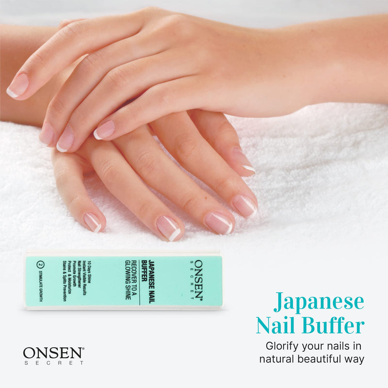 [Australia] - Onsen Secret Professional Nail Buffer, Ultimate Shine Nail Buffing Block w/ 3 Way Buffing Methods (Pack of 3) Japanese Nail Buffer 3 Pack 