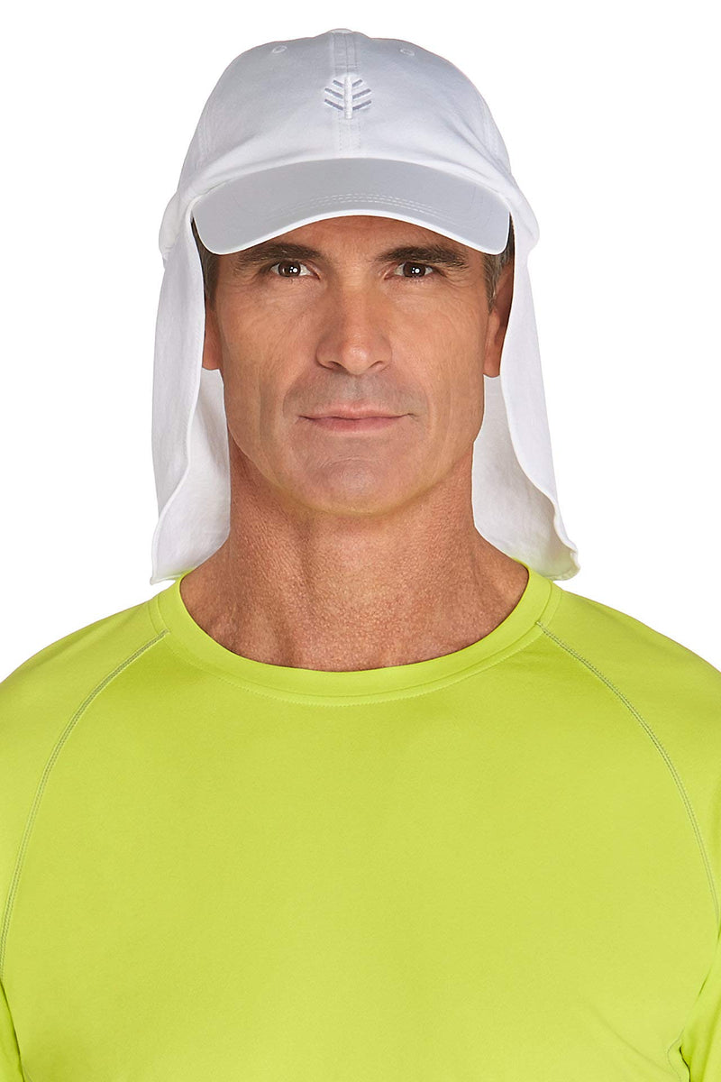 [Australia] - Coolibar UPF 50+ Men's Women's Hayden Chlorine Resistant All Sport Hat - Sun Protective One Size White 