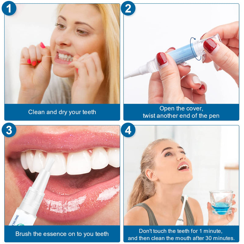 [Australia] - 2PCS Teeth Whitening Essence, Teeth Whitening Pen, Instant Teeth Stain Remover Pen, Teeth Whitening Essence Pen, Intensive Stain Removal Teeth Reduce Yellowing 