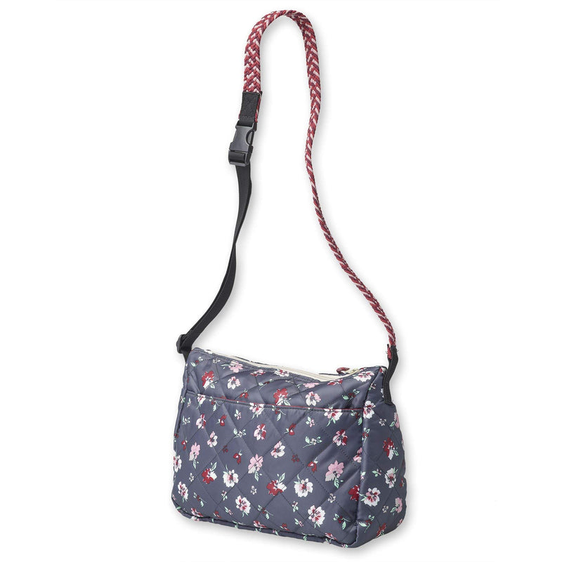 [Australia] - KAVU Uptown Puff Crossbody Bag Purse for Travel, Hiking Pressed Flowers 