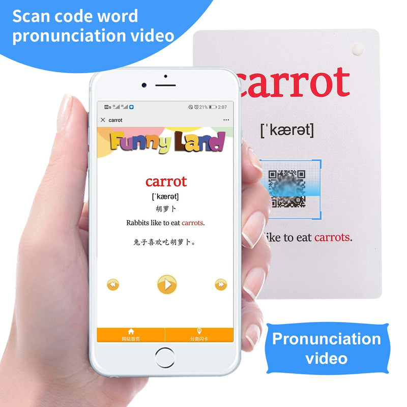 [Australia] - Richardy 20PCS/Set Vegetable Kids Gifts English Flash Cards Pocket Card Educational Learning Baby Toys for Children Pre-Kindergarten 
