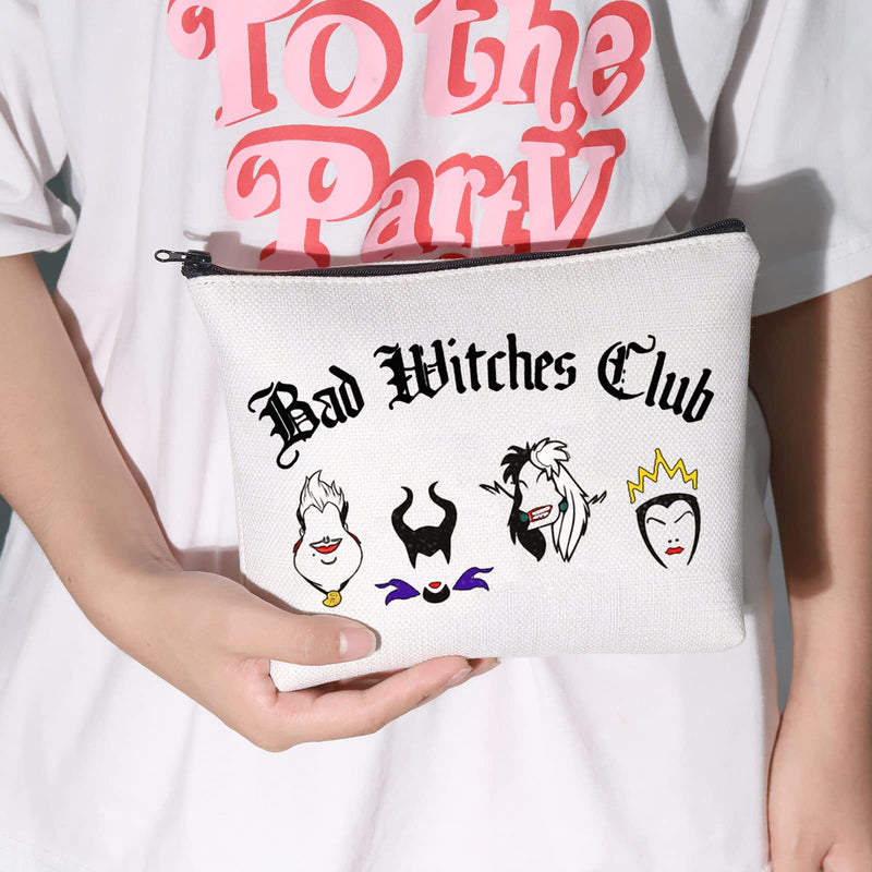 [Australia] - LEVLO Villains Graphic Cosmetic Make Up Bag Villains Group Shot Gift Bad Witches Club Makeup Zipper Pouch Bag For Women Girls, Bad Witches Club, 
