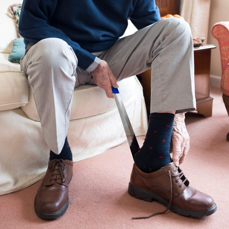 [Australia] - CHARMOUNT Metal Shoe Horn, 16.5” Long Handled Shoe Horn for Seniors, Men, Women, Kids, Heavyduty Shoehorn, Shoe Spoon/Boot Horn (1.7MM Thick) 