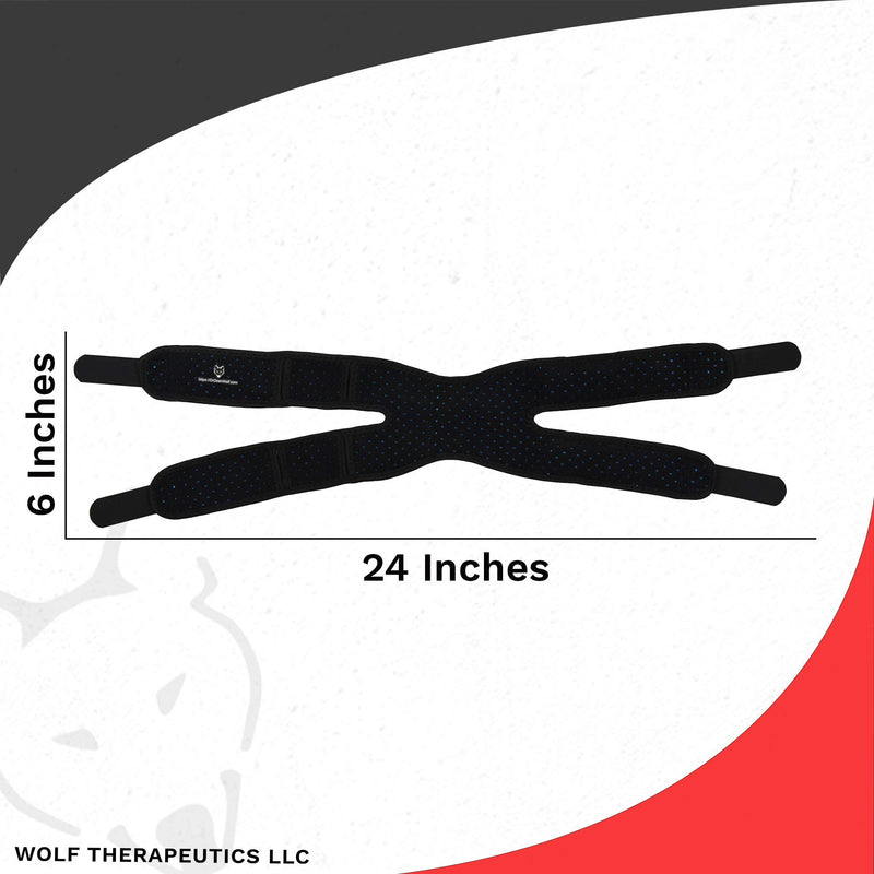 [Australia] - Dr. Wolf Dual Knee Strap For Patellar Tendon Support – Pain Relief Band For Jumper’s Knee, Basketball, Running, Tendonitis, Patellofemoral, Chondromalacia Patellae - Adjustable Neoprene Brace 