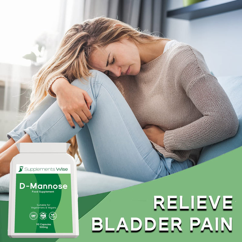 [Australia] - Supplements Wise D-Mannose Capsules - 500mg x 180 - Cystitis Treatment for Women and Men - Urinary Tract, UTI and Bladder Support - 1500mg Dmannose Powder Per Serving - Water Infection Relief 180 Count (Pack of 1) 