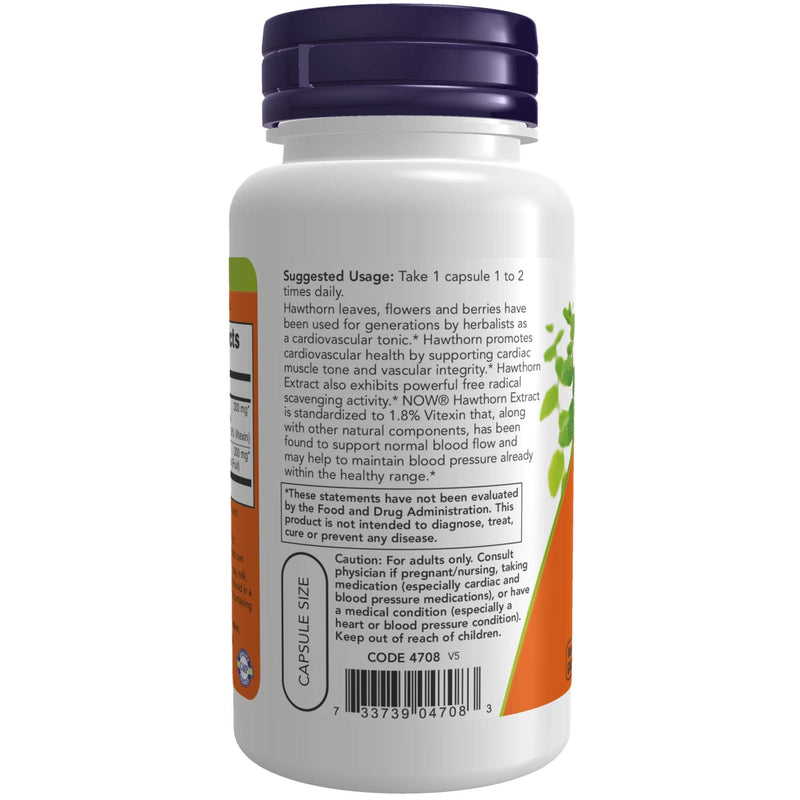 [Australia] - NOW Supplements, Hawthorn Extract 300 mg, Cardiovascular Support*, 90 Veg Capsules 