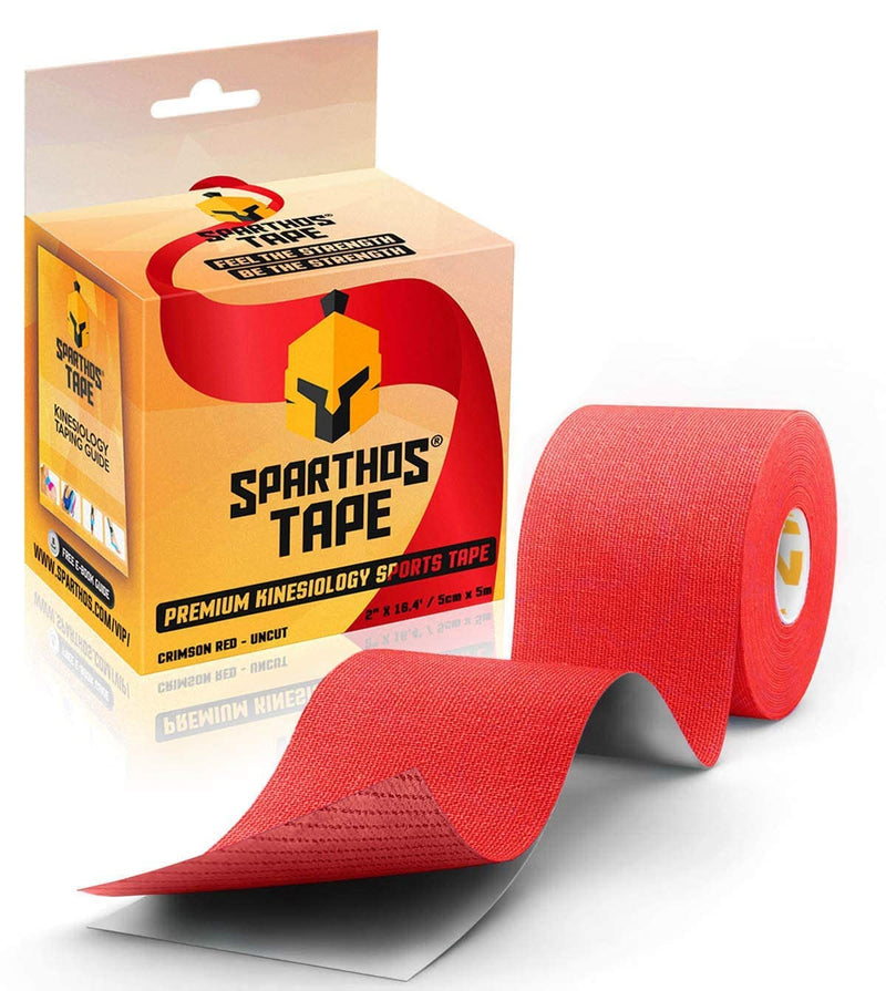 [Australia] - Sparthos Kinesiology Tape [Crimson Red - 16.4ft Uncut Roll] x Training Mask [Military Camo] 