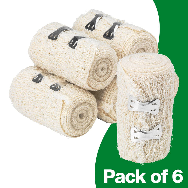 [Australia] - Safety First Aid Group Crepe Cotton Bandages 7.5 x 4.5 m (Pack of 6) Single 7.5 cm x 4.5 m (Pack of 6) 