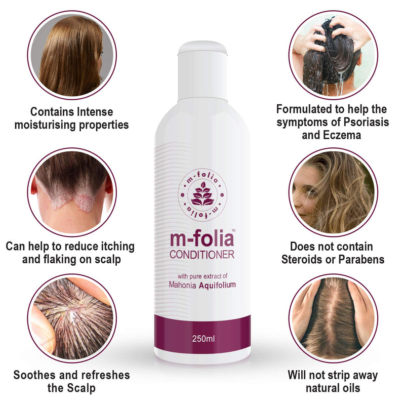 [Australia] - M-FOLIA Conditioner Multipack 3x 250ml. A Light Cream Rinse Conditioning Treatment for Scalp Psoriasis and Eczema containing Pure Extract of Mahonia Aquifolium and a Special Blend of Aromatherapy Oils 