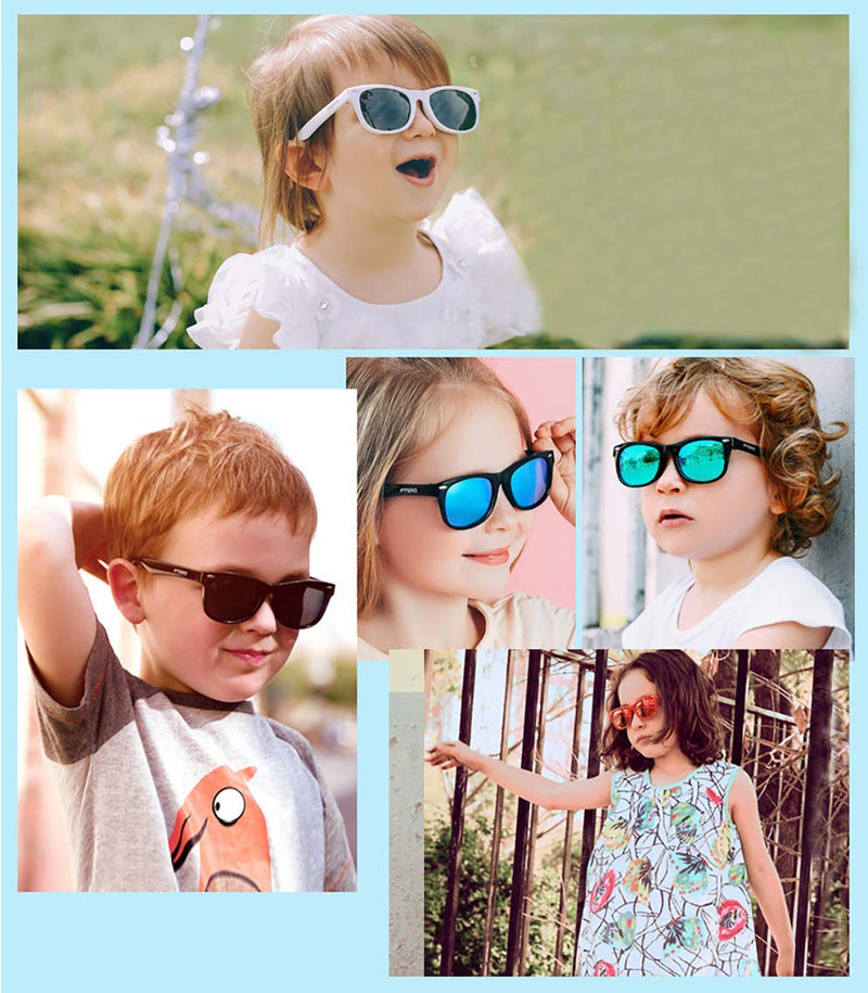 [Australia] - JUSLINK Toddler Sunglasses, Flexible Kids Polarized Sunglasses for Girls Boys and Baby Age 2 to 10 Pink-green 