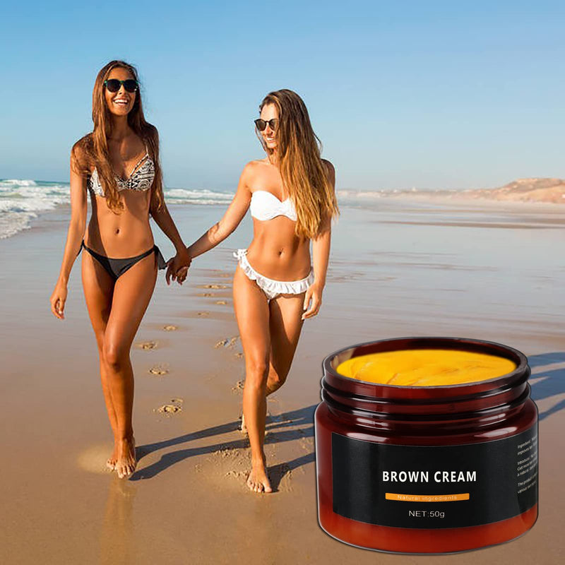 [Australia] - JOKBEN 2PCS Brown Tanning Accelerator Cream, Brown Tanning Cream, Carrot Oil Tanning Cream for Sunbeds, Natural Ingredients Intensive Tanning Gel for Outdoor 