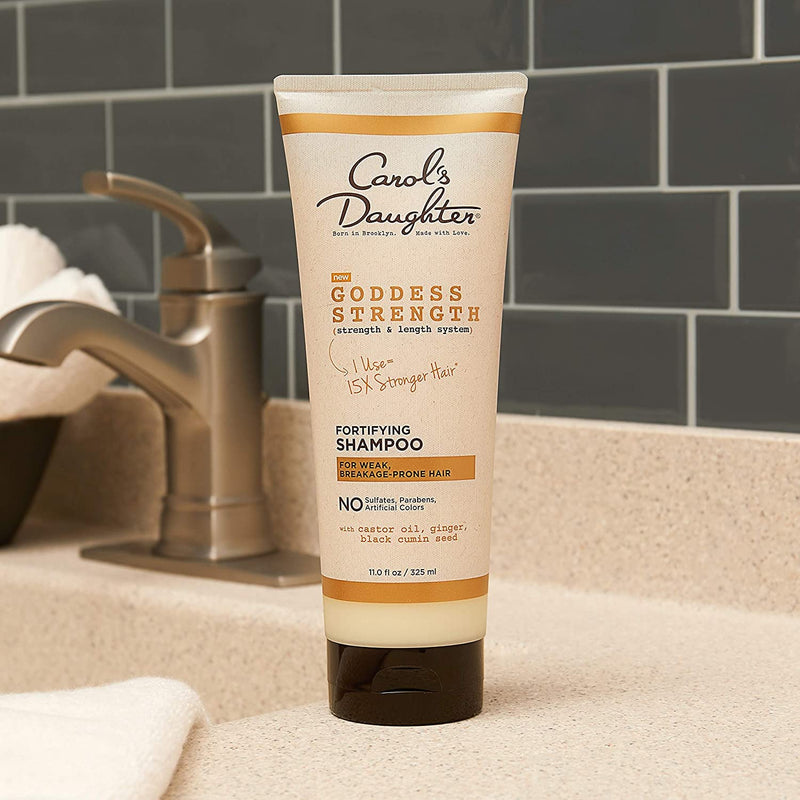 [Australia] - Carol’s Daughter Goddess Strength Sulfate Free Shampoo with Castor Oil for Curly, Wavy, Natural Hair, Anti-breakage and Anti-frizz Hair Product, Add Moisture to Dry, Damaged Hair, 11 fl oz 