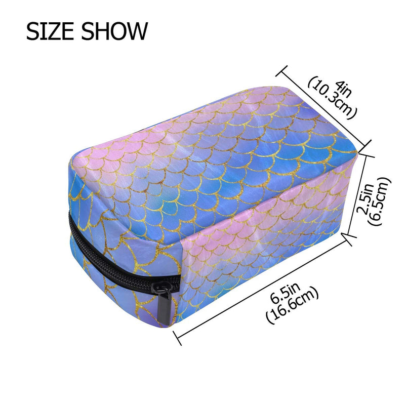 [Australia] - ZOEO Makeup Pouch Mermaid Fish Scales Purple Mini Makeup Bag Organizer Travel Zip Toiletry Bag Small Cosmetic Train Case Beauty Bag for Teens Girls Women Style 1 