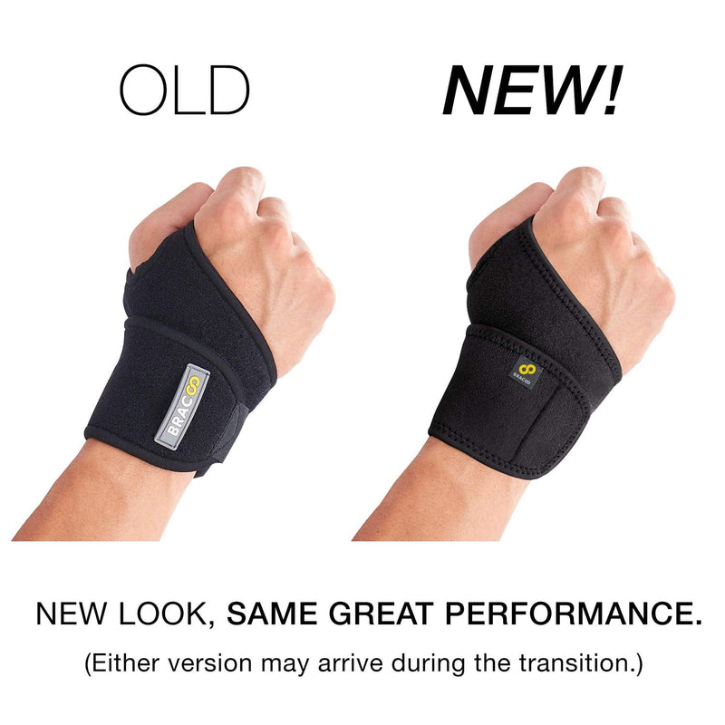 [Australia] - Bracoo WS10 Wrist Support Brace, Hand Support, Adjustable Wrist Wrap Strap for Fitness, Weightlifting, Tendonitis, Carpal Tunnel Arthritis, Joint Pain Relief, Wrist Tendonitis – Fits Right and Left Hand 1 Black 