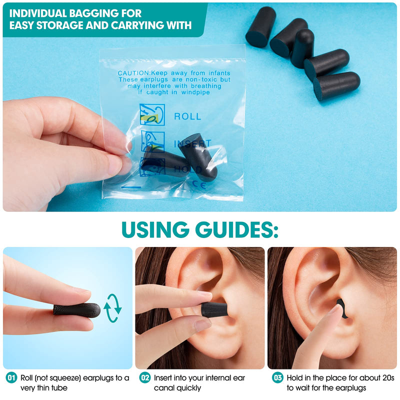 [Australia] - 50 Pairs Earplugs for Noise Cancelling Individual Bagged Foam EarPlugs for Sleeping Work Snoring Sound Blocking Construction Loud Noise Reducing Earplugs 50 Pairs 