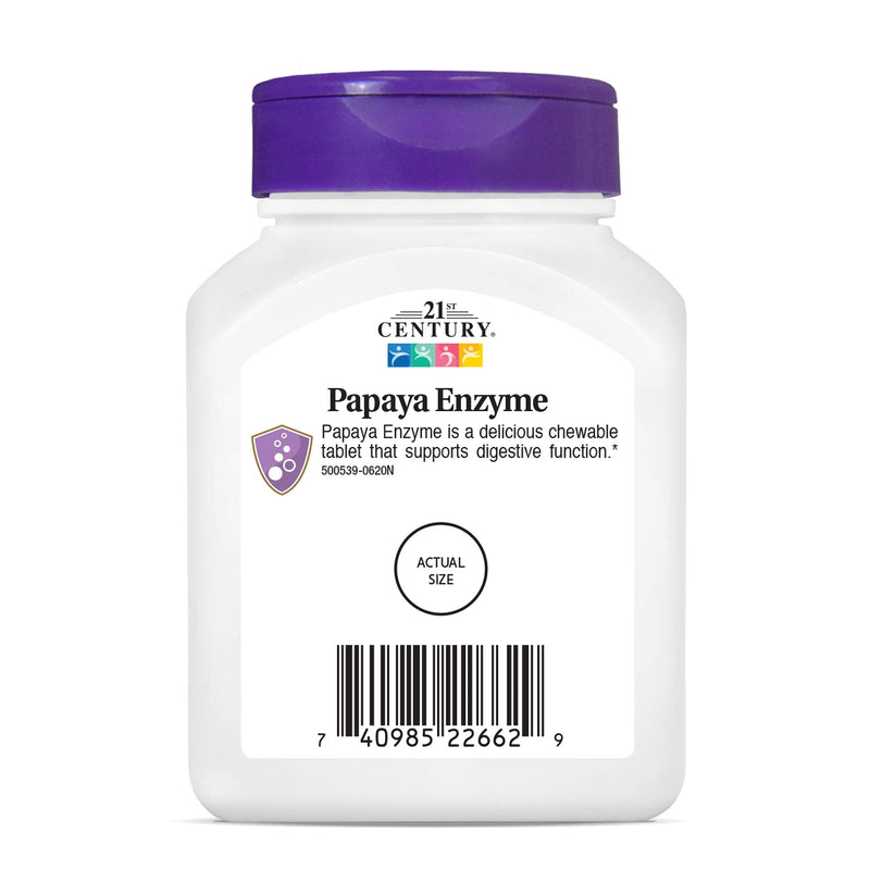 [Australia] - 21st Century Papaya Enzyme Chewable Tablets, Tropical, 100 Count 
