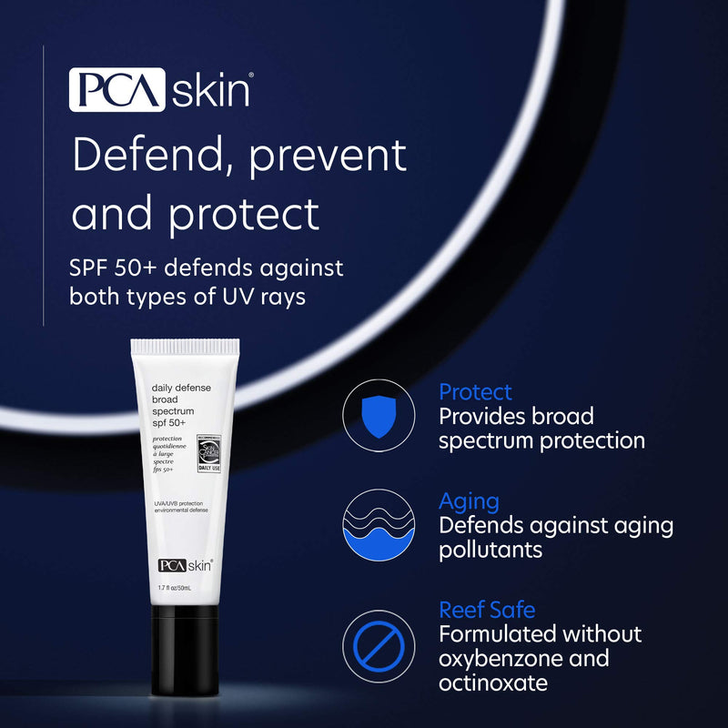 [Australia] - PCA SKIN Daily Defense Broad Spectrum SPF 50+ - Zinc Oxide Anti-Aging Face Sunscreen, Ocean-Friendly Formula (1.7 oz) 