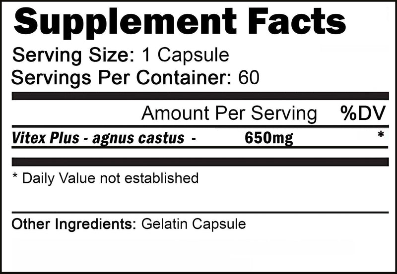 [Australia] - VH Nutrition Vitex+ | 650mg Vitex Chasteberry Supplement for Women - 30 Day Supply - 60 Capsules 