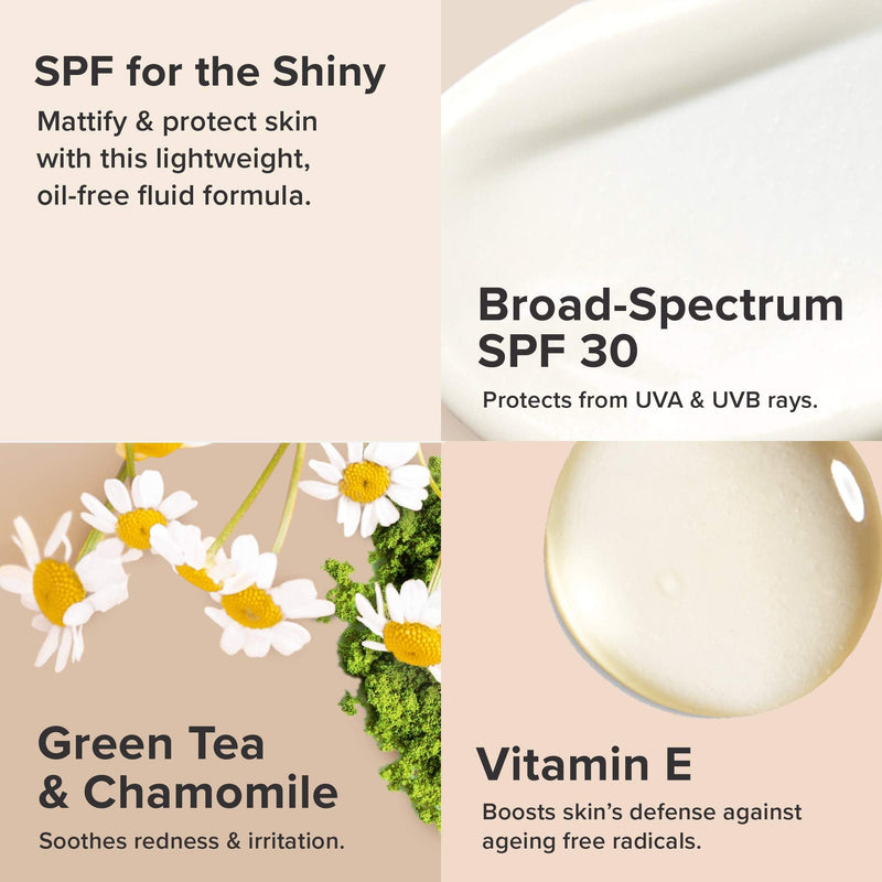 [Australia] - Paula's Choice Clear Light Hydrating Fluid SPF 30 - Non Greasy Mattifying Face Moisturiser - Fights Blemishes, Blackheads & Pores - with Vitamin E - Combination to Oily & Acne Prone Skin - 60 ml 